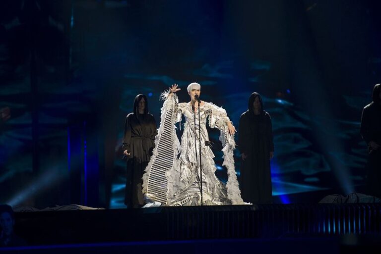 Nina Kraljić representing Croatia with the song "Lighthouse" during a rehearsal before the first semi final of the Eurovision Song Contest 2016 in Stockholm.