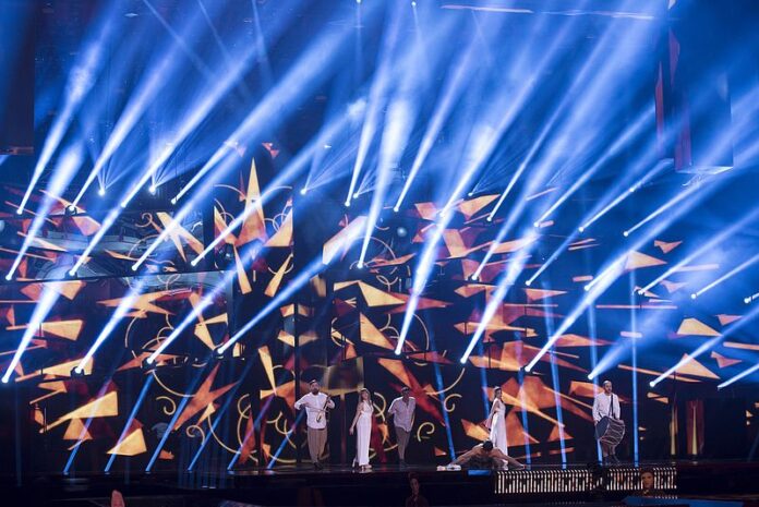 Argo representing Greece with the song "Utopian Land" during a rehearsal before the first semi final of the Eurovision Song Contest 2016 in Stockholm.