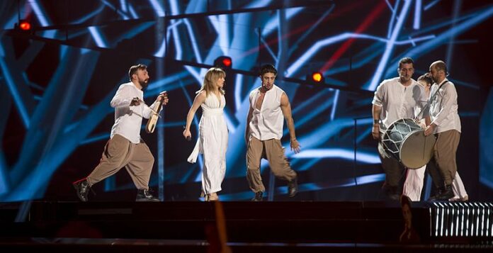 Argo representing Greece with the song "Utopian Land" during a rehearsal before the first semi final of the Eurovision Song Contest 2016 in Stockholm.