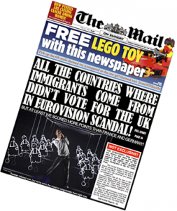 UK headline blames foreigners for Eurovision flop