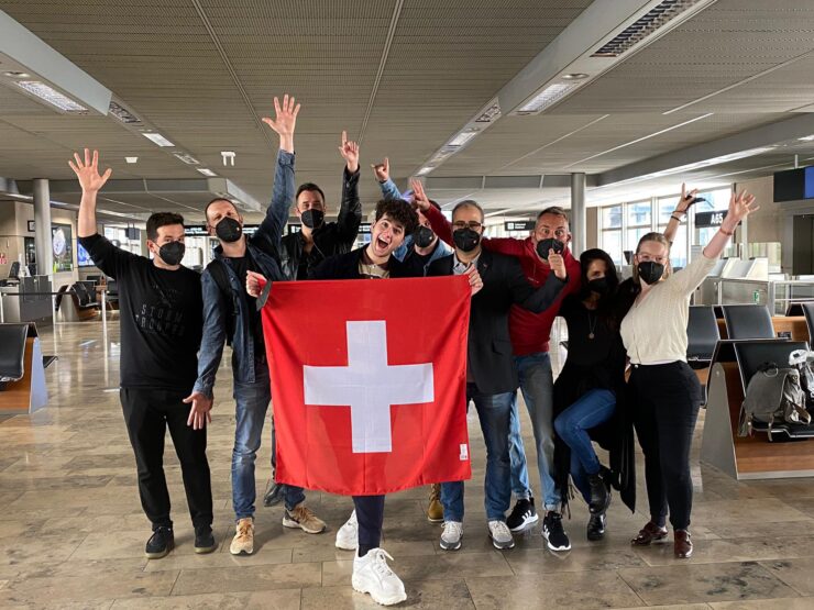 The Swiss team heading to Rotterdam for the Eurovision Song Contest
