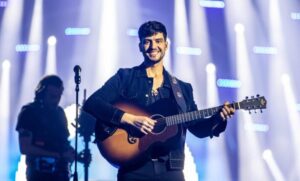 Stefan from Estonia rehearsed his song Hope for the first time at the PalaOlimpico in Turin