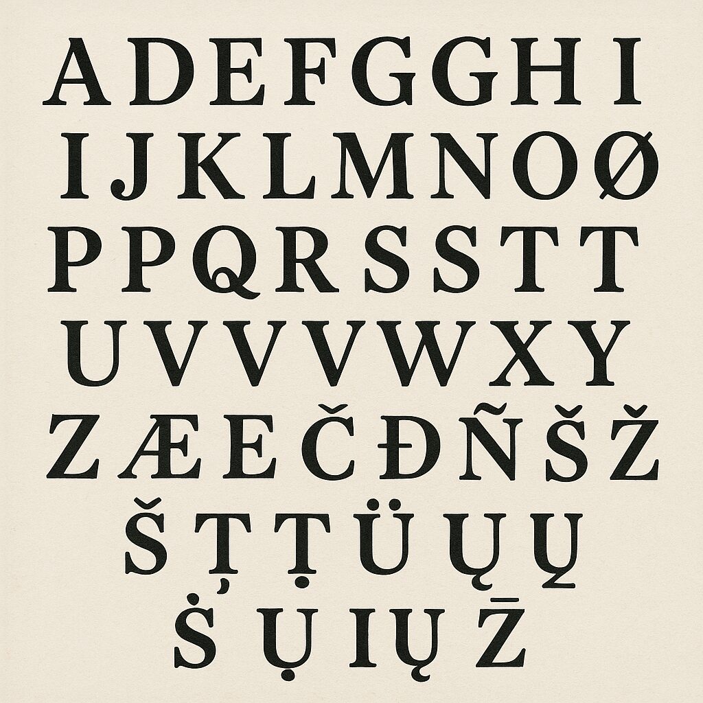 The entire Countdown alphabet, together at last.